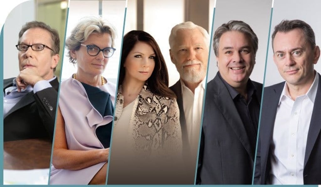 Grand Victoria’s designers, from left: Bernardo Fort-Brescia, founder of Arquitectonica; Alexandra Champalimaud, founder of Champalimaud Design; Lauren Rottet, founder, and Richard Riveire, principal, of Rottet Studio; Ian Carr and René Gross Kaerskov, co-CEOs of Hirsh Bedner Associates. Grand Victoria’s designers, from left: Bernardo Fort-Brescia, founder of Arquitectonica; Alexandra Champalimaud, founder of Champalimaud Design; Lauren Rottet, founder, and Richard Riveire, principal, of Rottet Studio; Ian Carr and René Gross Kaerskov, co-CEOs of Hirsh Bedner Associates.