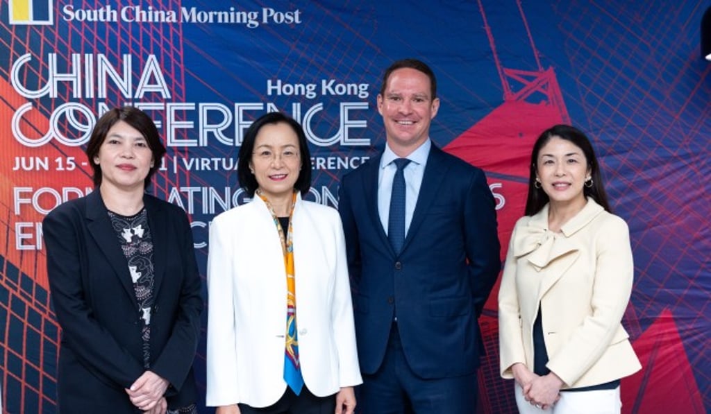 (L-R): Joanne Ho, Chief Operating Officer - Fung Academy, Fung Group; Hong Qiu, Managing Director & Chief Operating Officer, Lazard Greater China; Tom Gaffney, Regional Managing Director, CBRE Hong Kong; and Cynthia Chung, Partner, Deacons. Photo by: Alex Ma (L-R): Joanne Ho, Chief Operating Officer - Fung Academy, Fung Group; Hong Qiu, Managing Director & Chief Operating Officer, Lazard Greater China; Tom Gaffney, Regional Managing Director, CBRE Hong Kong; and Cynthia Chung, Partner, Deacons. Photo by: Alex Ma