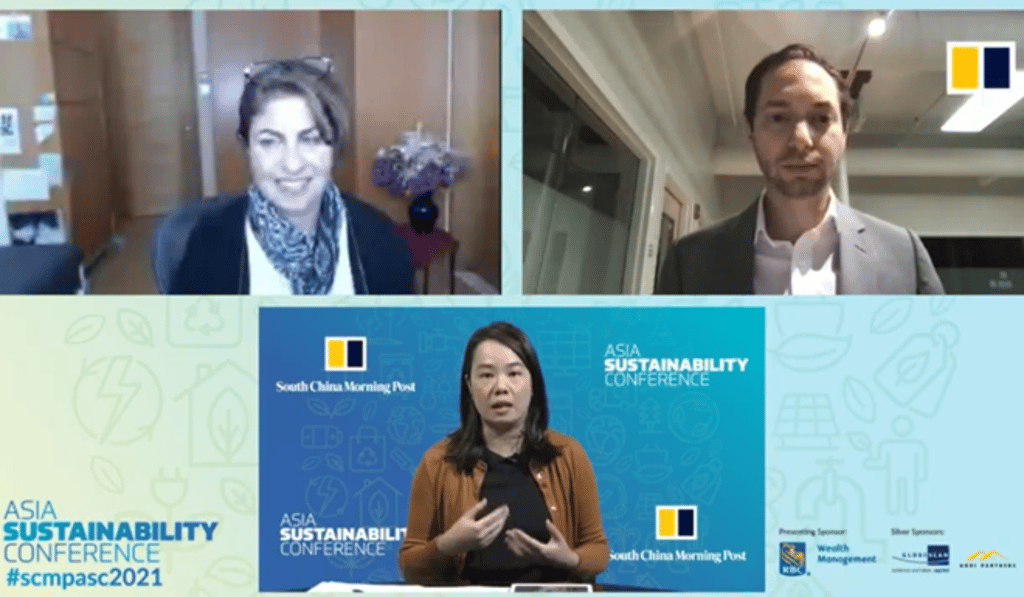 (Top left to bottom) Rana Karadsheh-Haddad, Regional Industry Director in Manufacturing, Agribusiness & Services of South Asia & East Asia and Pacific at International Finance Corporation (IFC), Matthew Guilford, Co-founder and CEO of Common Health, and [Moderator] Elizabeth Cheung, a Senior Reporter gives insight on the challenges being faced in the healthcare system and how digital technologies will change the future.