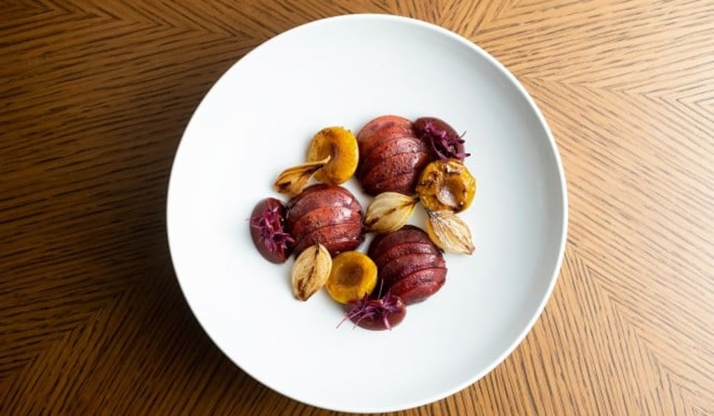 Amber’s beetroot “plum” dish is made using sustainably sourced ingredients.