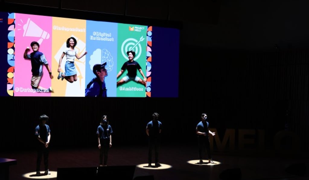 Students took the stage at Melo Summit, while CEOs and invited guests form the audience.