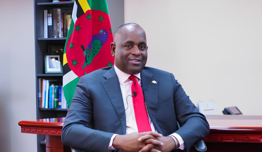 ( Dominica Prime Minister Roosevelt Skerrit during an interview with Xinhua News Agency in the capital, Roseau, in 2024. Source: Xinhua Net ) ( Dominica Prime Minister Roosevelt Skerrit during an interview with Xinhua News Agency in the capital, Roseau, in 2024. Source: Xinhua Net )