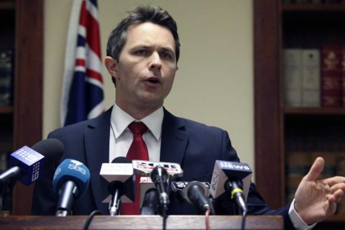 Australian Minister for Home Affairs Jason Clare speaks at a press conference to discuss the latest boatload of Australia-bound asylum seekers. Photo: EPA
