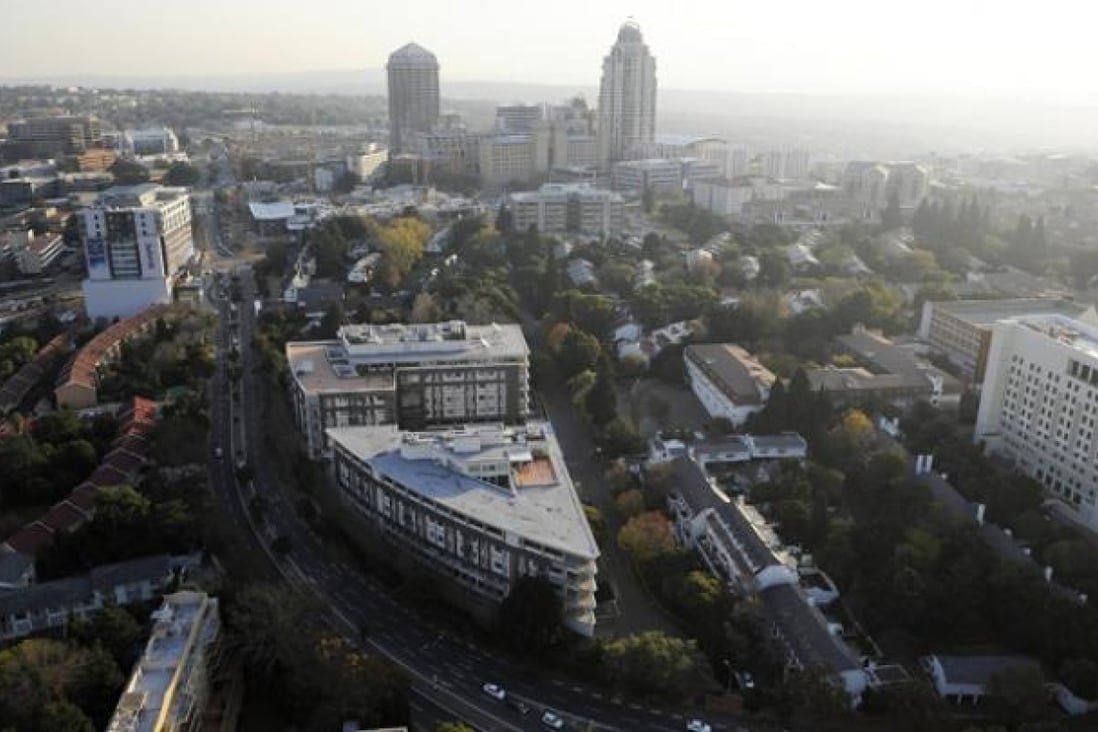 An aerial view of Sandton City, the main commercial and shopping hub in Johannesburg. Photo: AFP