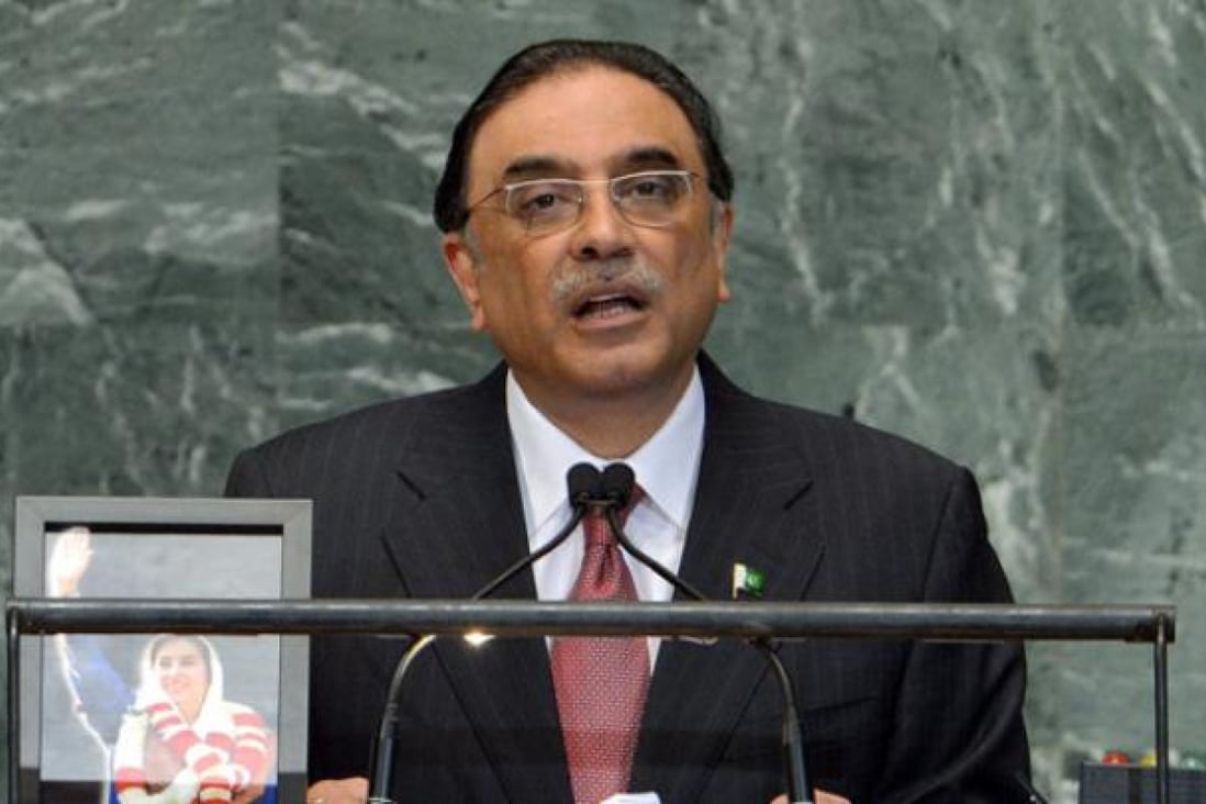 Asif Ali Zardari, President of Pakistan, speaks during the 67th session of the United Nations General Assembly on September 25. Photo: EPA