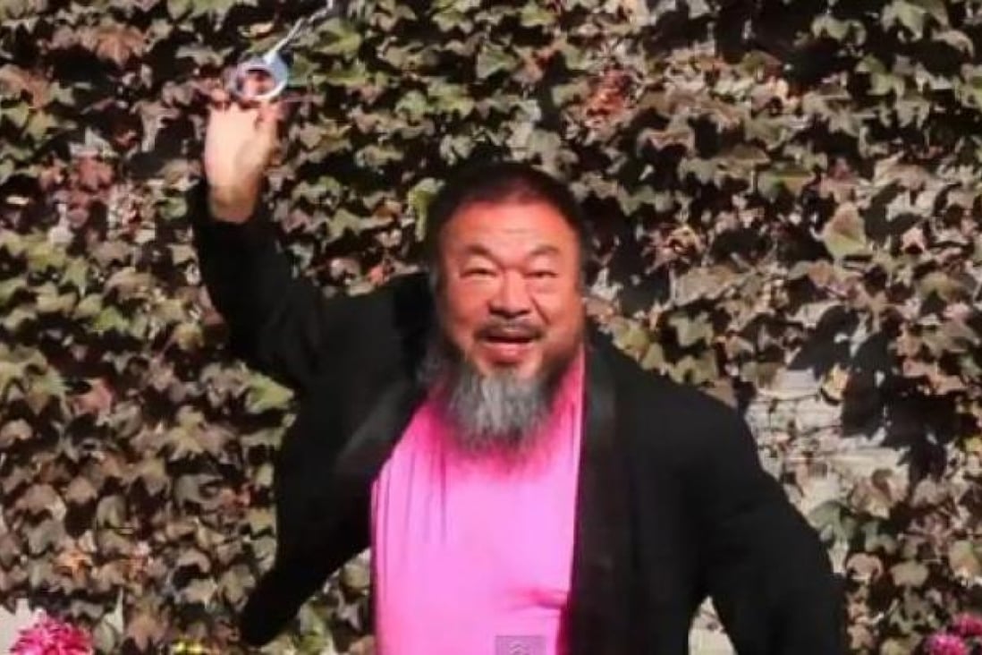 A screengrab from Ai Weiwei's YouTube video. 