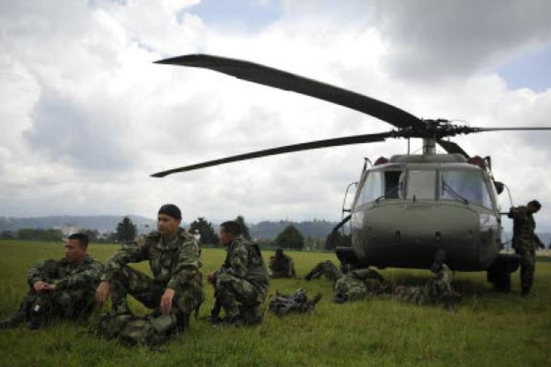 Colombian security forces after an operation against Farc guerillas. Photo: AFP