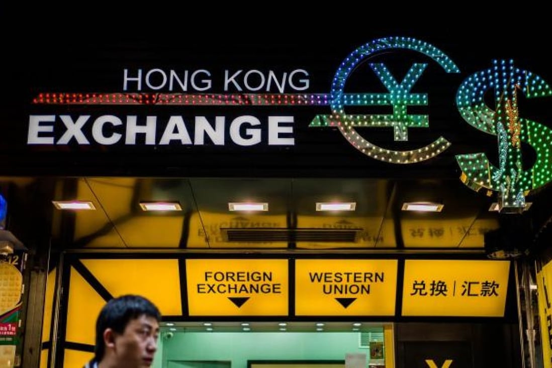The Hong Kong dollar sits high against the US dollar. Photo: AFP