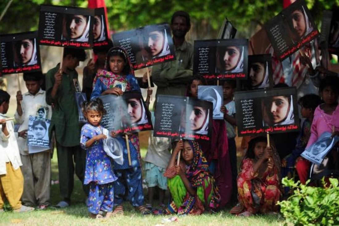 Pakistanis mark "Malala Day" in Karachi yesterday. Photo: AFP