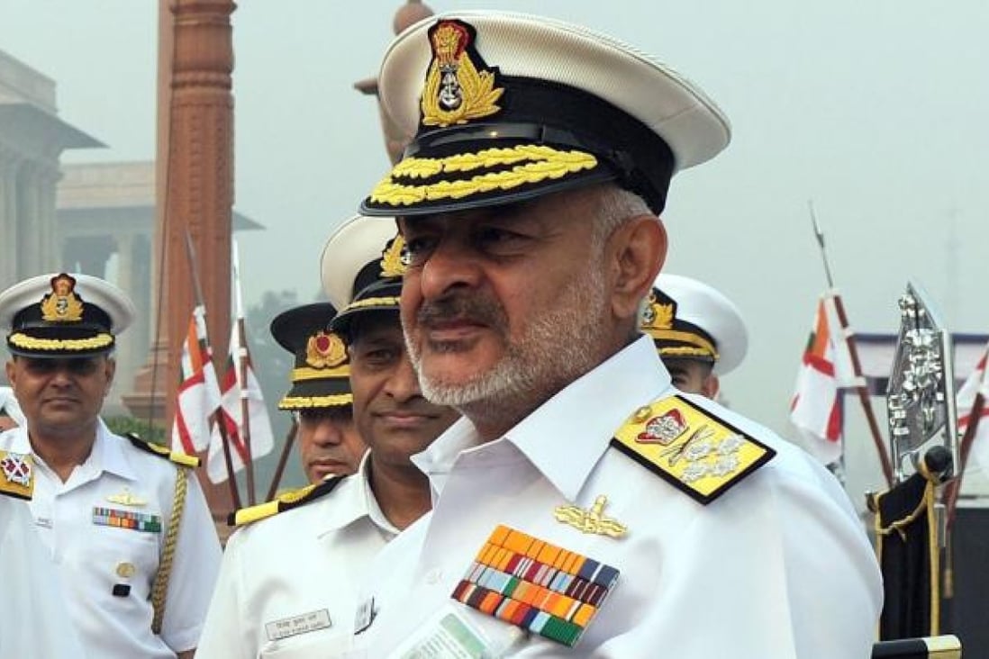 India's chief of naval staff admiral Devendra Joshi (front). Photo: AFP