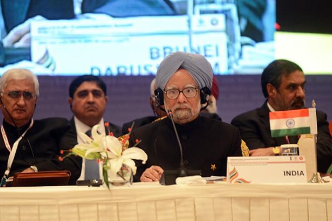 Indian Prime Minister Manmohan Singh attends the plenary session of Asean-India Commemorative Summit in New Delhi, on Thursday. Photo: Xinhua