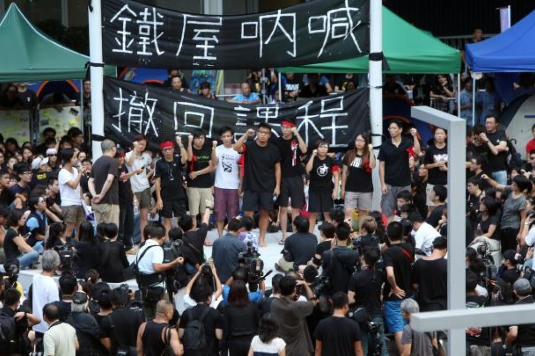 Thousands railed against the national education curriculum. Photo: Sam Tsang