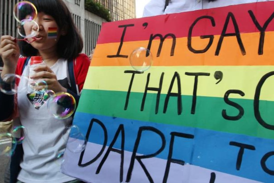 Hong Kong Pride Parade 2012 with this year's theme "Dare To Love" calling for equal lesbian, gay, bisexual and transgender rights. Photo: Nora Tam