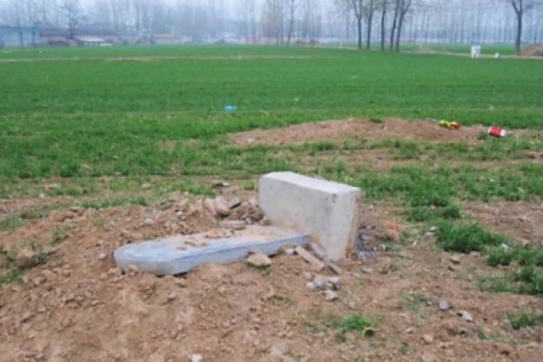 A tomb was destroyed in 2012 in Zhoukou, Henan. Photo: Xinhua