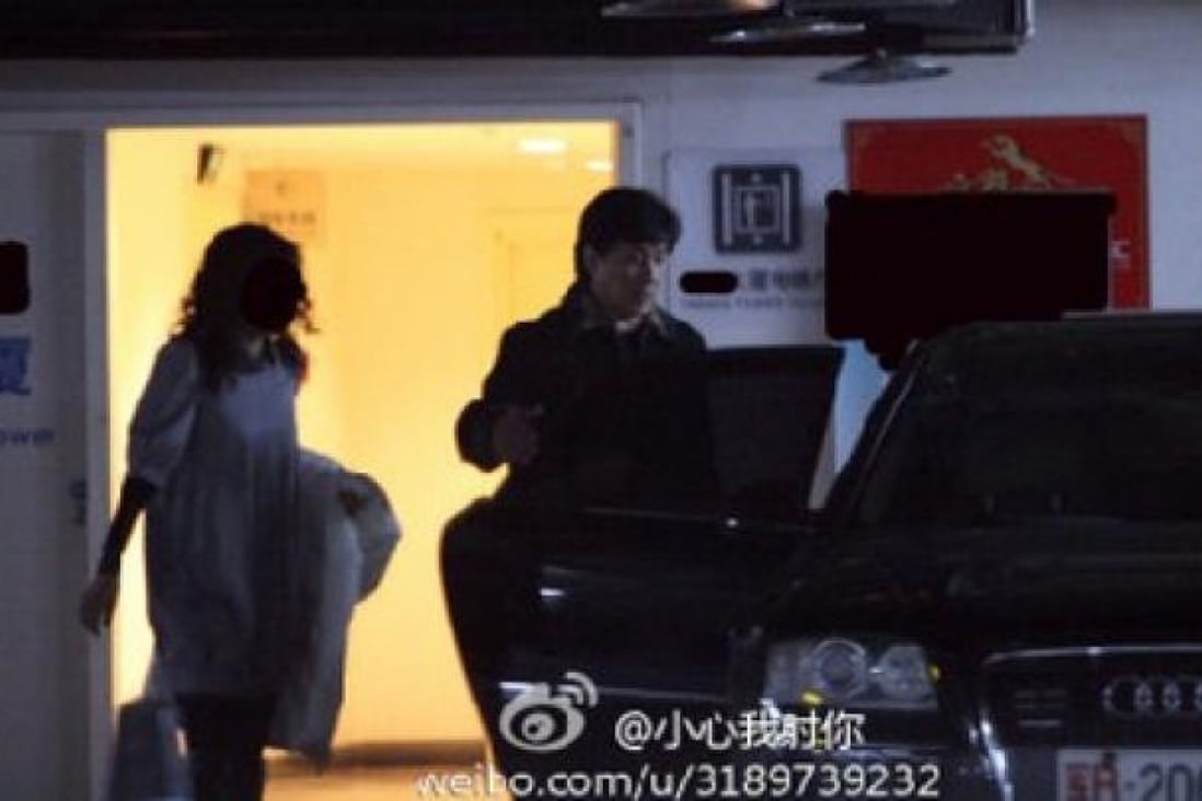 Jackie Chan is seen entering a military car in a parking lot in Beijing. Photo: Weibo/SCMP pictures
