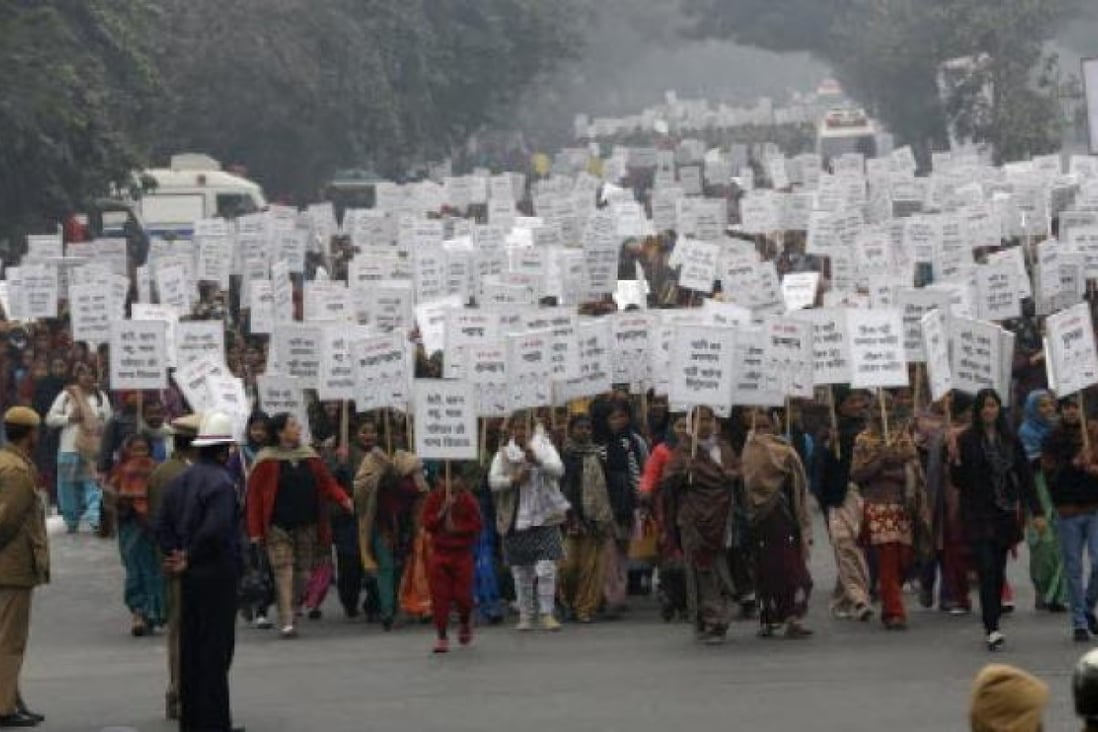 A protest in India against rape and attacks on women in New Delhi. Photo: Reuters