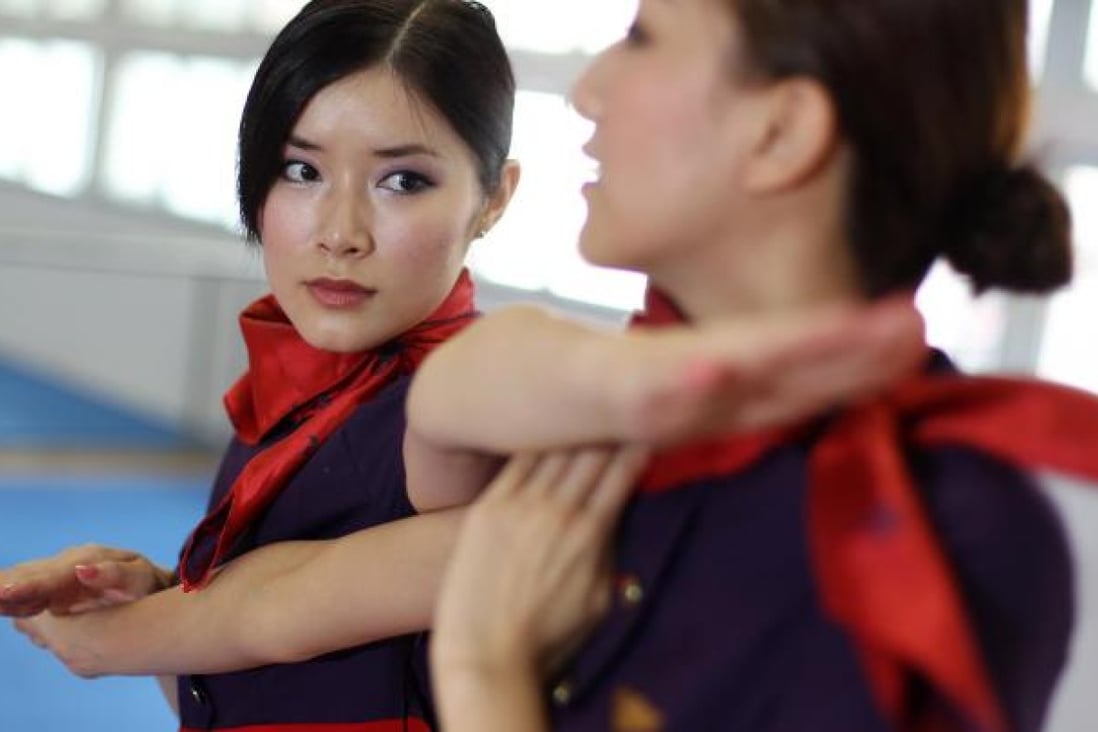 Hong Kong Airlines staff at Wing Chun training.