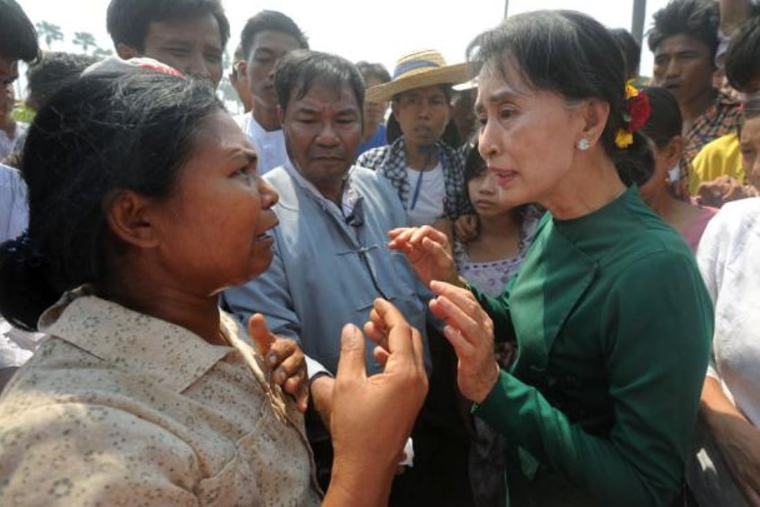 Suu Kyi urged protesters to accept a controversial Chinese-backed mine that was the scene of a violent crackdown last year, or risk hurting the economy. Photo: AFP