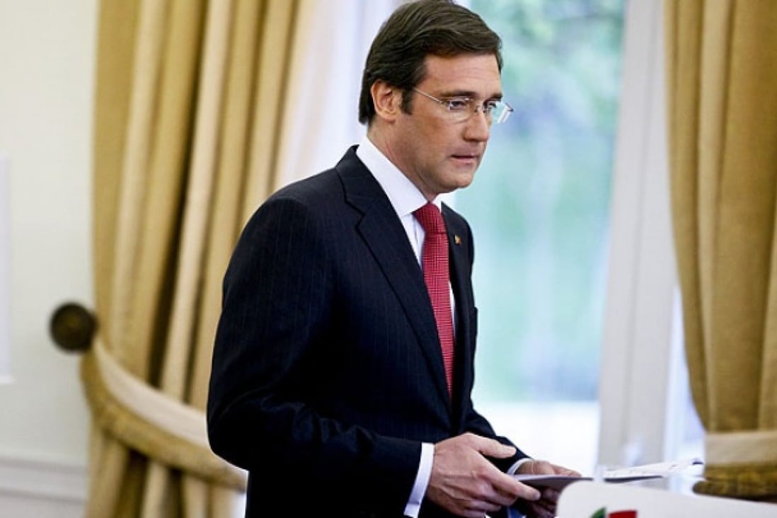 Portuguese Prime Minister Pedro Passos Coelho announces new austerity measures. Photo: EPA