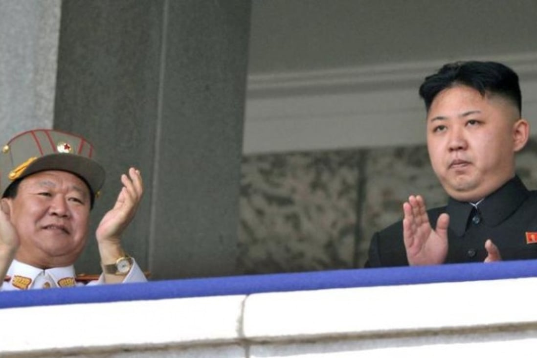 North Korean leader Kim Jong Un (right) with senior military official Choe Ryong Hae (left), who on Wednesday flew to China. Photo: AP 