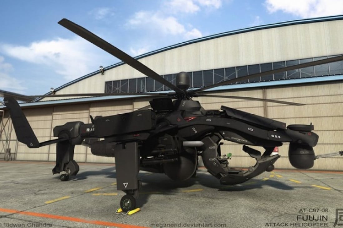 A computer rendition of the Fuujin Attack Helicopter by Ridwan Chandra. Photo: Ridwan Chandra via DeviantART