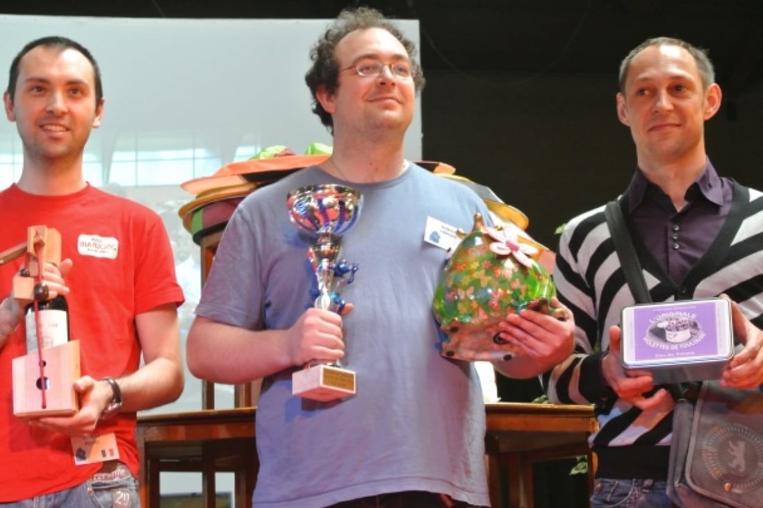 Europeans collect their prizes at a mahjong championship in France on May 20. Photo: Blue Frog Mah-jong Club Toulouse website 