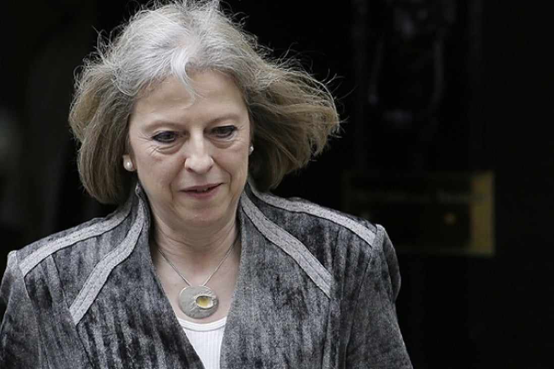 Britain's Home Secretary Theresa May leaves 10 Downing Street. Photo: AP