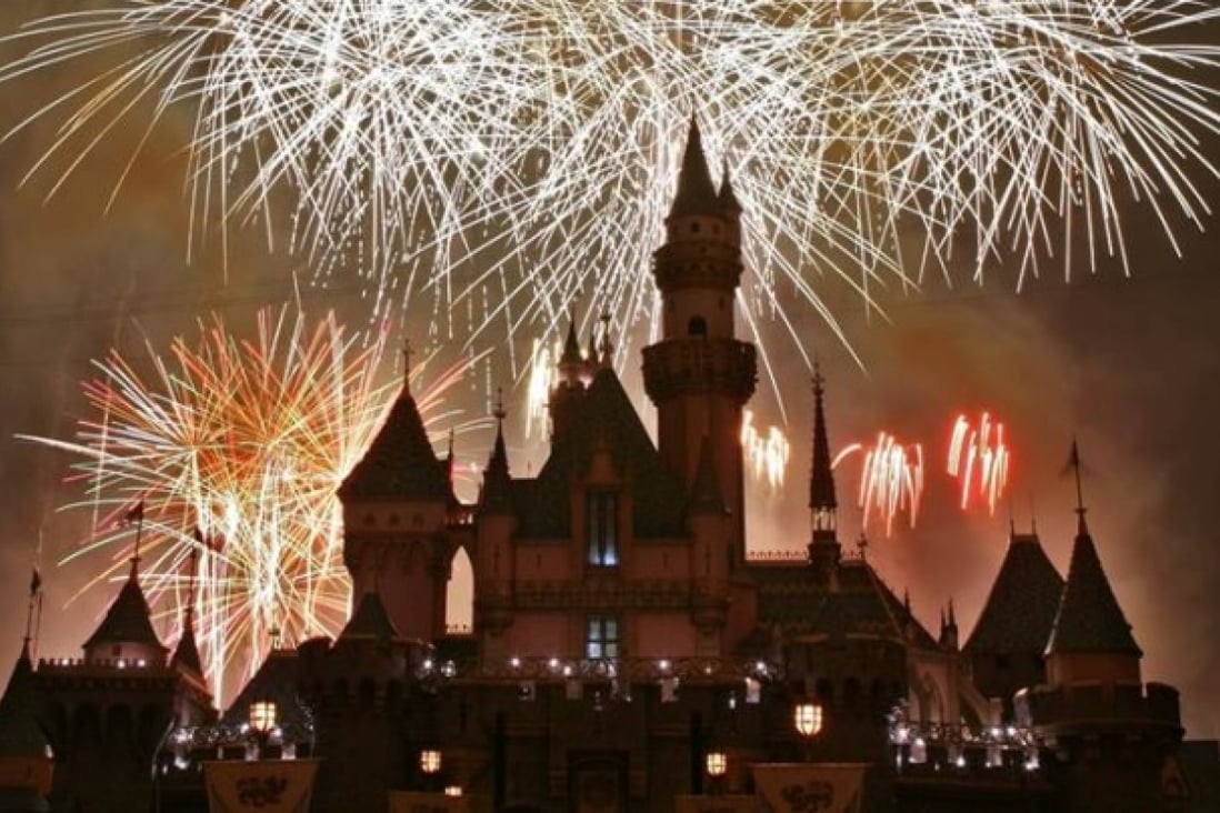 A Disneyland park at night. A small explosion was reported at the Toontown area of Disneyland in the US. Photo: AP