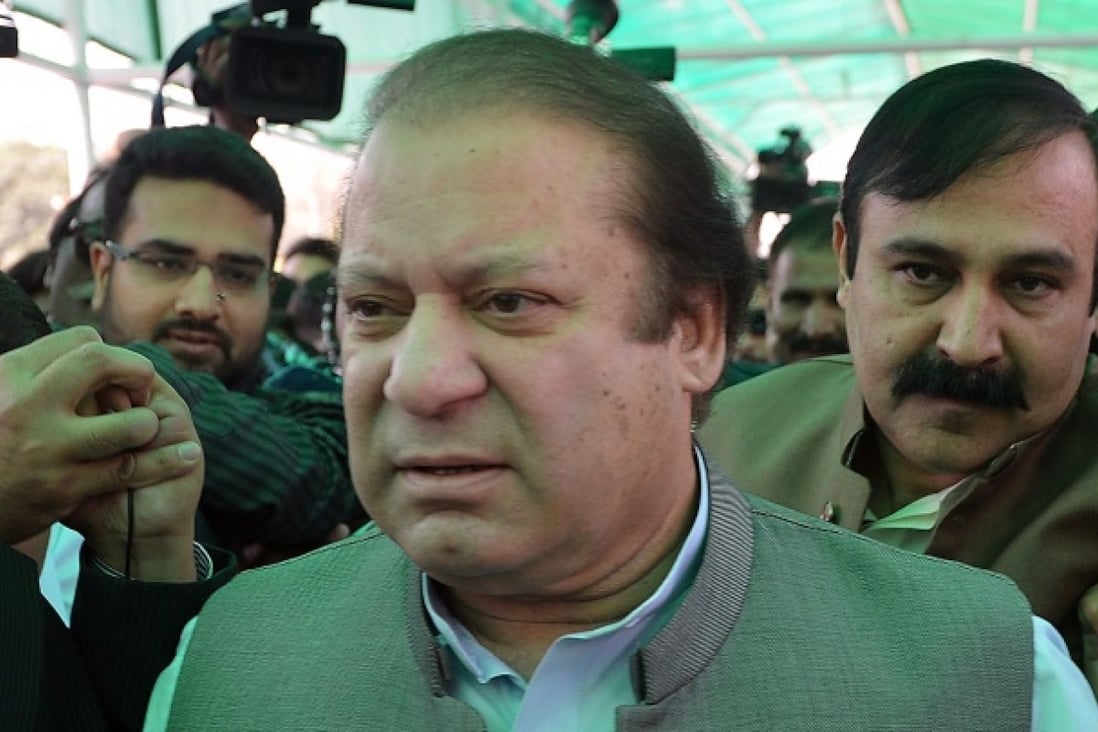 Pakistani parliamentarian and Premier-elect Nawaz Sharif arrives to take the oath at parliament house in Islamabad. Photo: AFP