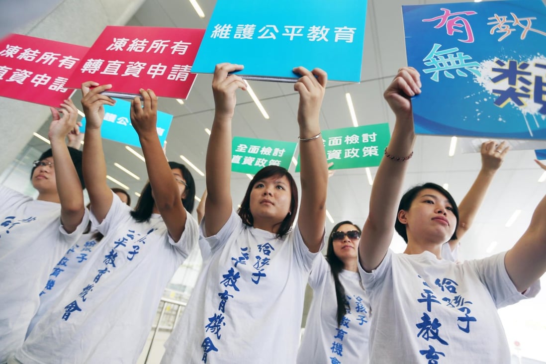 A protest against the proposed switch to DSS. Photo: Sam Tsang