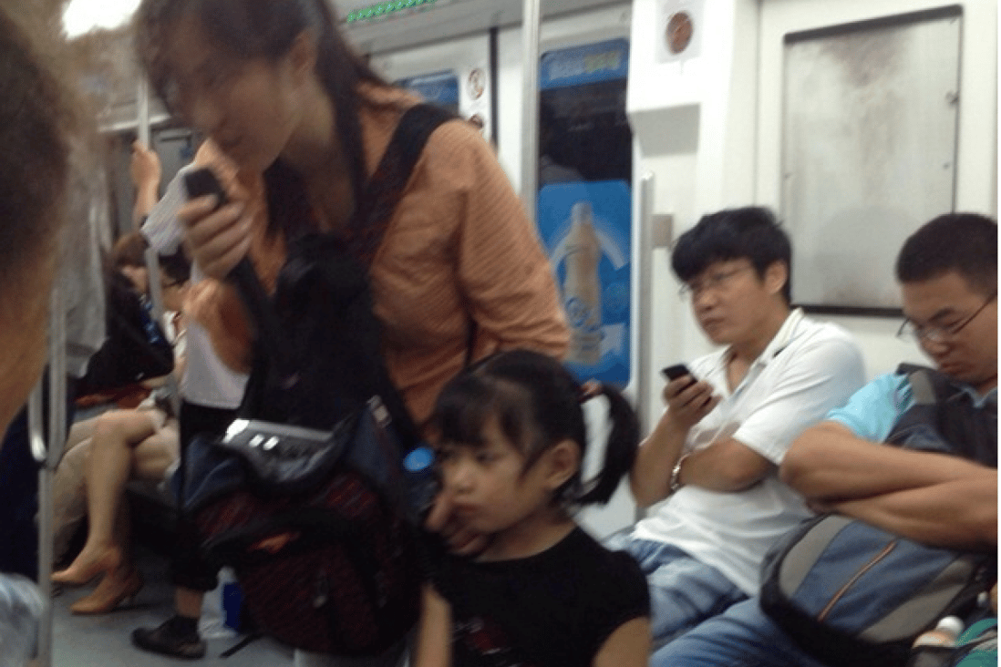 Children seen begging on the subway in Beijing have sparked fears that they may be victims of child trafficking. Photo: SCMP Pictures
