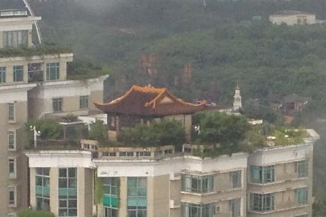 A view of the temple from the air. Photo: Screenshot via Shenzhen News