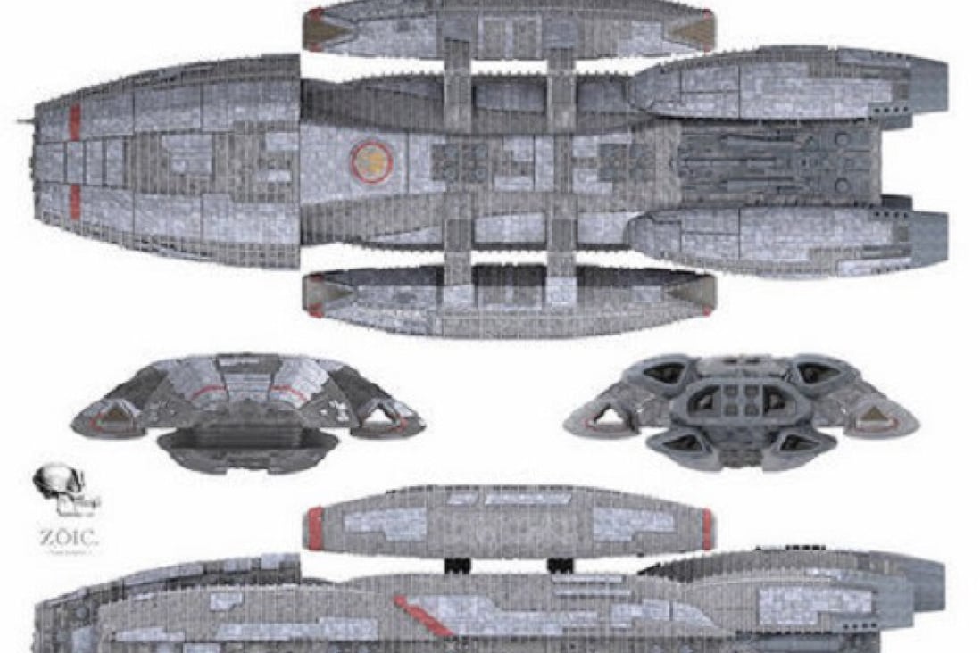 The website said these were images of a futuristic aircraft carrier. They are actually spaceship designs used in the US television programme Battlestar Galactica. Photo: Screenshot via China.org.cn 