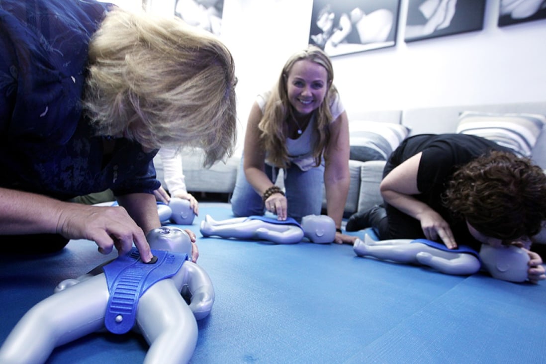 Baby CPR class at Annerley maternity and early childhood professionals in Central. Photo: SCMP