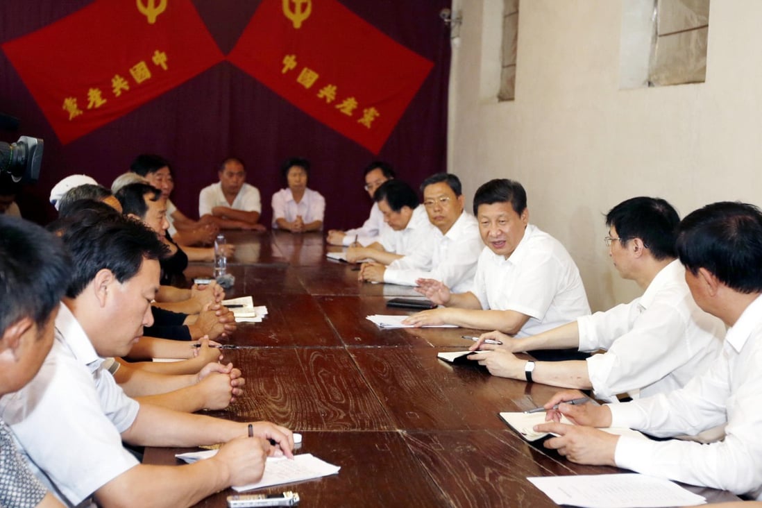 President Xi Jinping meets local cadres in July in Xibaipo, Hebei province, a revolutionary base of the People's Liberation Army. While there, he promoted his "mass line" campaign. Photo: Xinhua