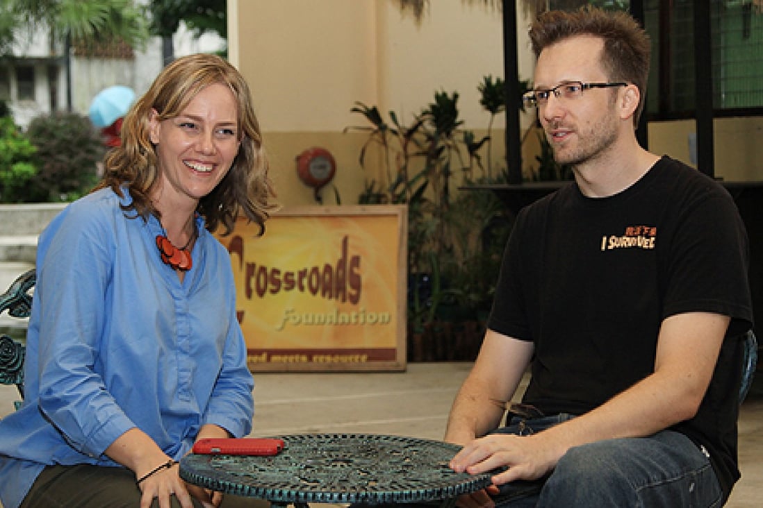 Kate Falconer and Matt Gow of the Crossroads Foundation. Photo: SCMP Pictures