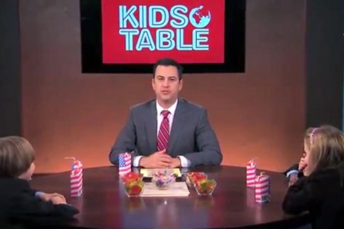 A screenshot of the segment on Kimmel's show. Photo: SCMP Pictures