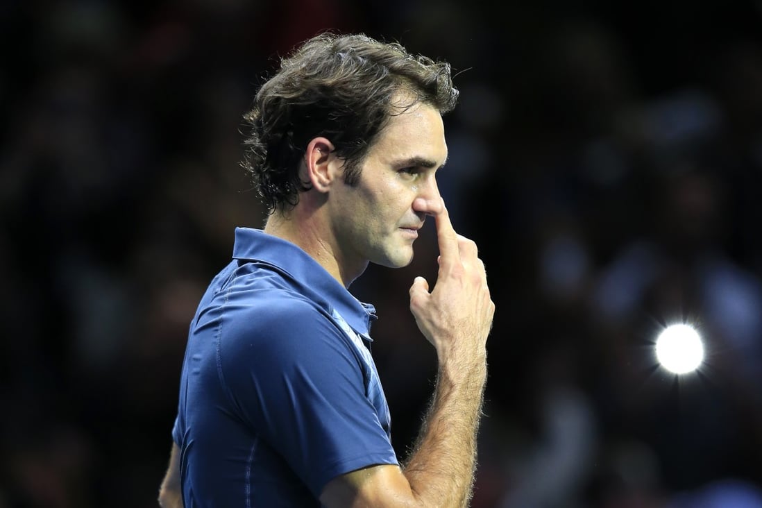 Roger Federer during his win over Richard Gasquet. Photo: Xinhua