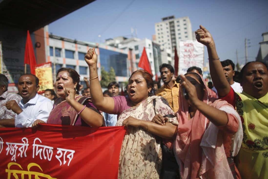 Activists and garment workers protest in Dhaka. Photo: Reuters
