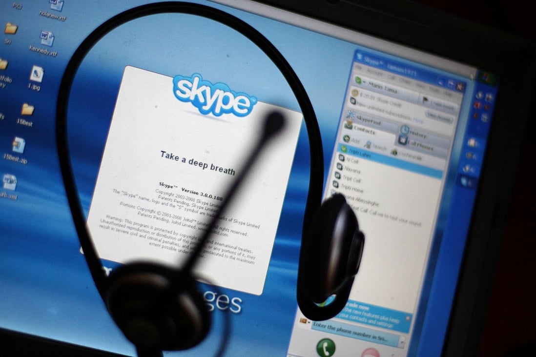 Under mainland regulations, Skype services are provided through a partnership. Rival services include Tencent's QQ. Photo: AFP