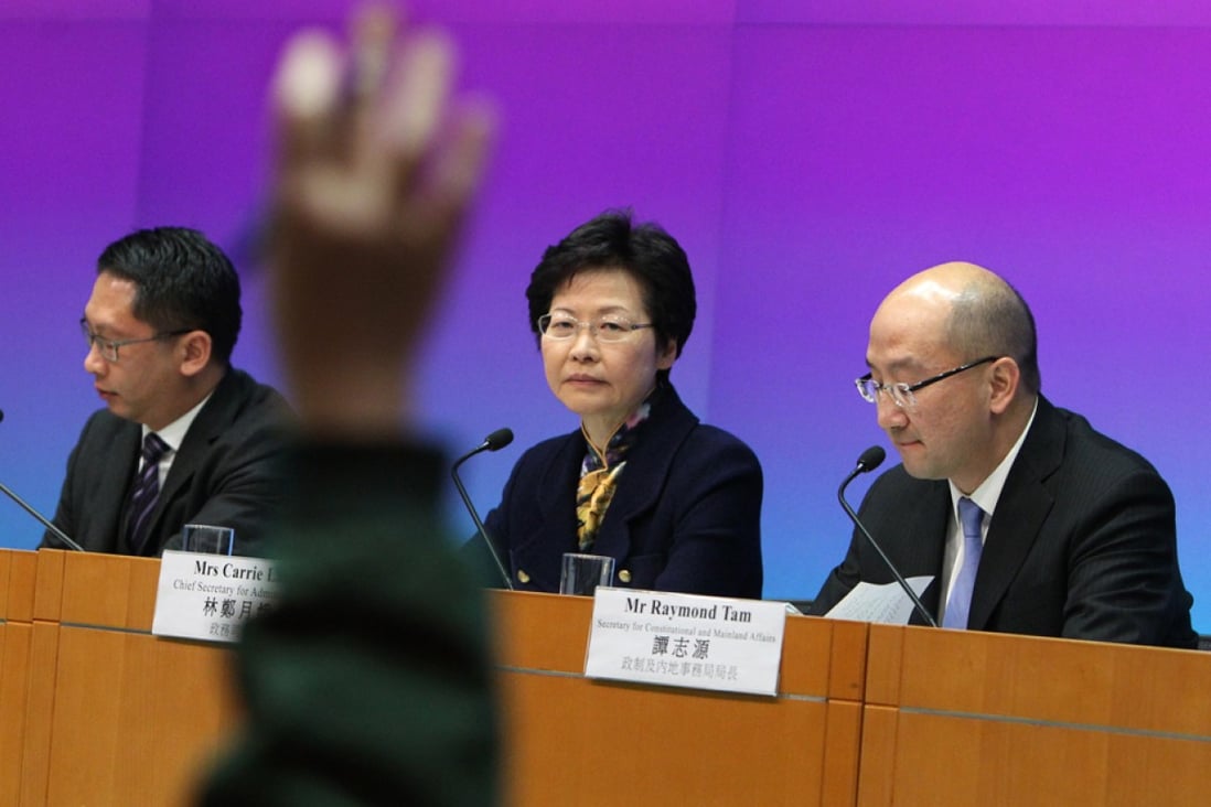 Chief Secretary Carrie Lam Cheng Yuet-Ngor launched a consultation document on methods for forming the 2016 Legislative Council and for selecting the chief executive in 2017.