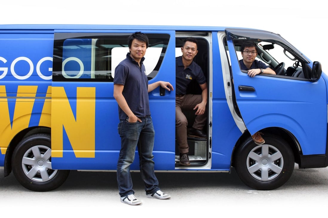 GoGoVan founders (from left) Reeve Kwan, Nick Tang and Steven Lam have a list of approved drivers.Photo: Paul Yeung
