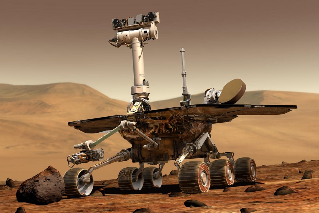 An artist's rendering shows Opportunity on the surface of Mars. It landed on the red planet 10 years ago and is still exploring. Photo: AP