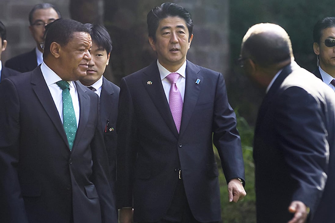 Japanese Prime Minister Shinzo Abe visits Ethiopia. Photo: EPA
