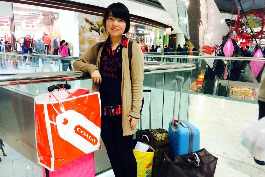 Jessy Xi with her purchases.