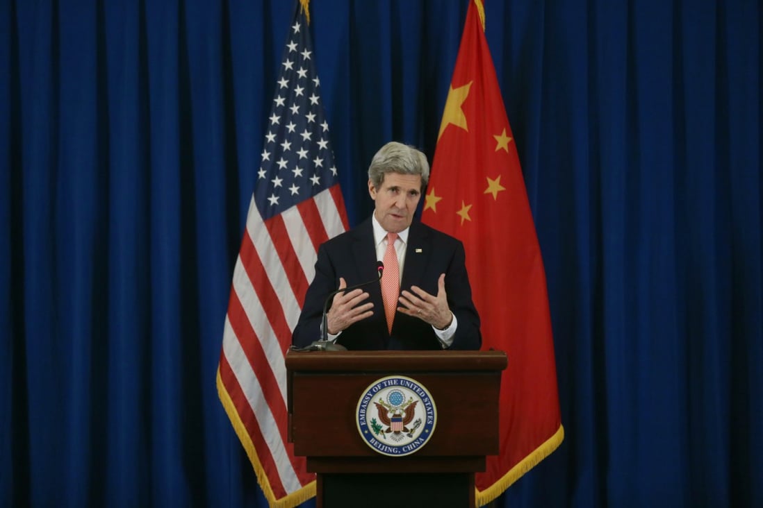 US Secretary of State John Kerry attends a press conference in Beijing on Friday. Photo: Xinhua
