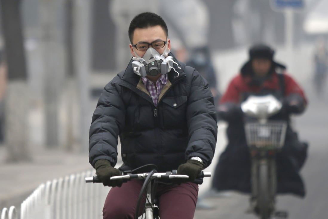 Smog in much of the country's north has prompted a rush by consumers to buy face masks and air purifiers. Photo: Reuters