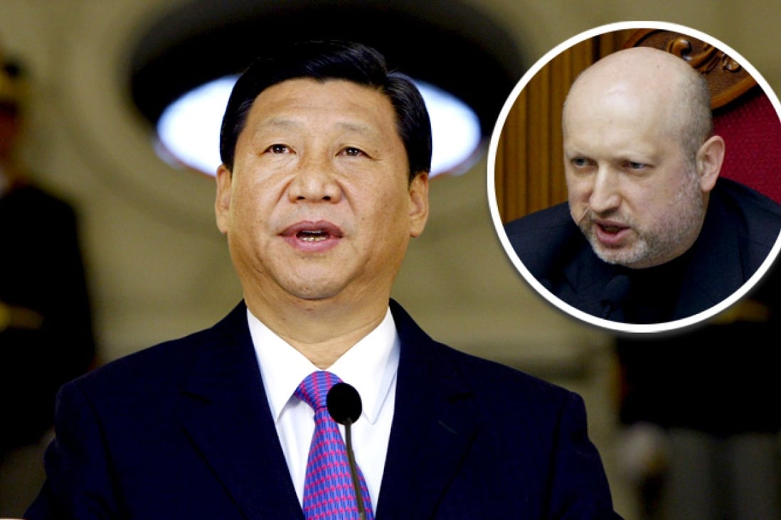 Chinese President Xi Jingping and newly-appointed Interim Ukraine President Olexsandr Turchynov. Photos: Reuters, EPA