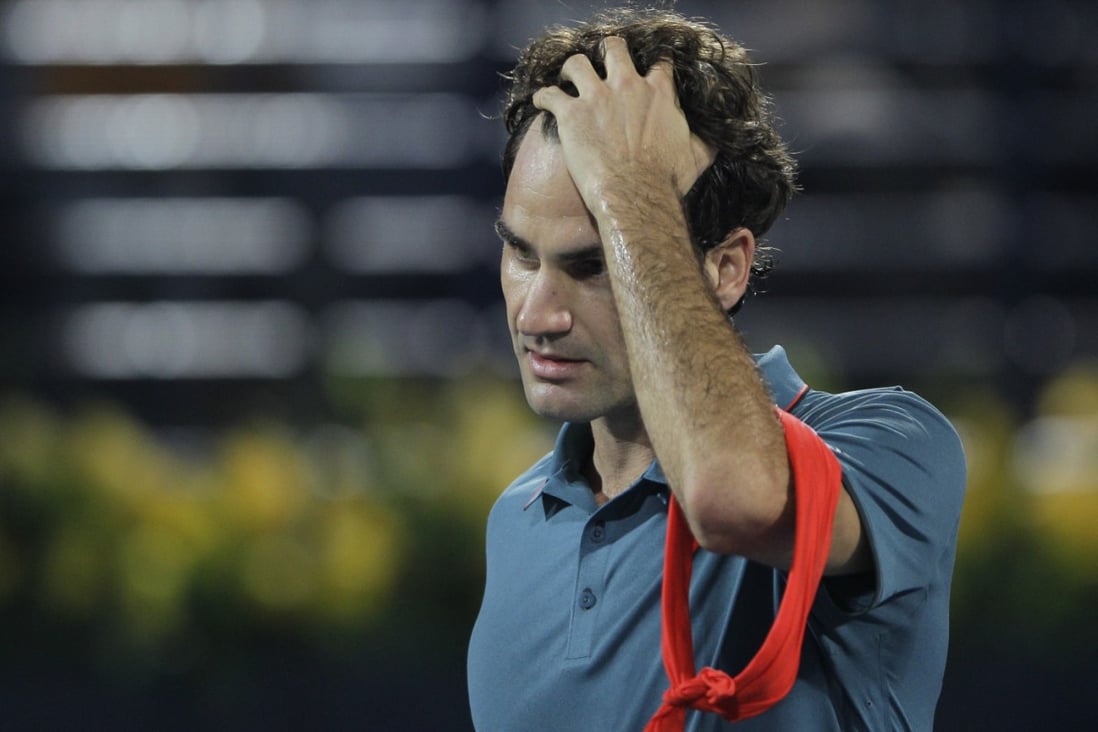 Roger Federer was a relieved man at the end of the match. Photo: AP