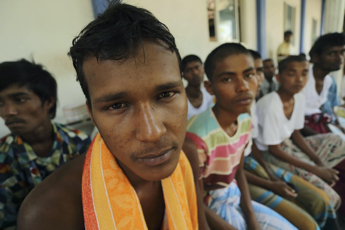 Rescued Myanmese ethnic Rohingya Muslims at a Sri Lankan immigration detention centre in Colombo. Photo: AP